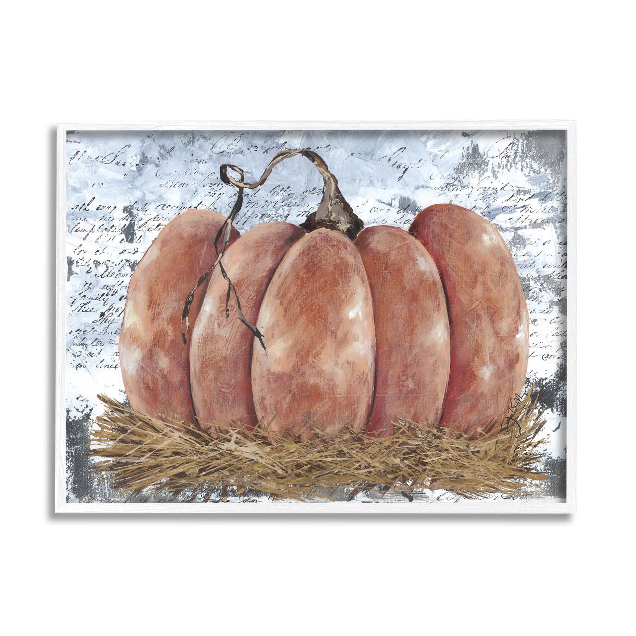 Stupell Industries Abstract Pumpkin Collage Framed Giclee Art